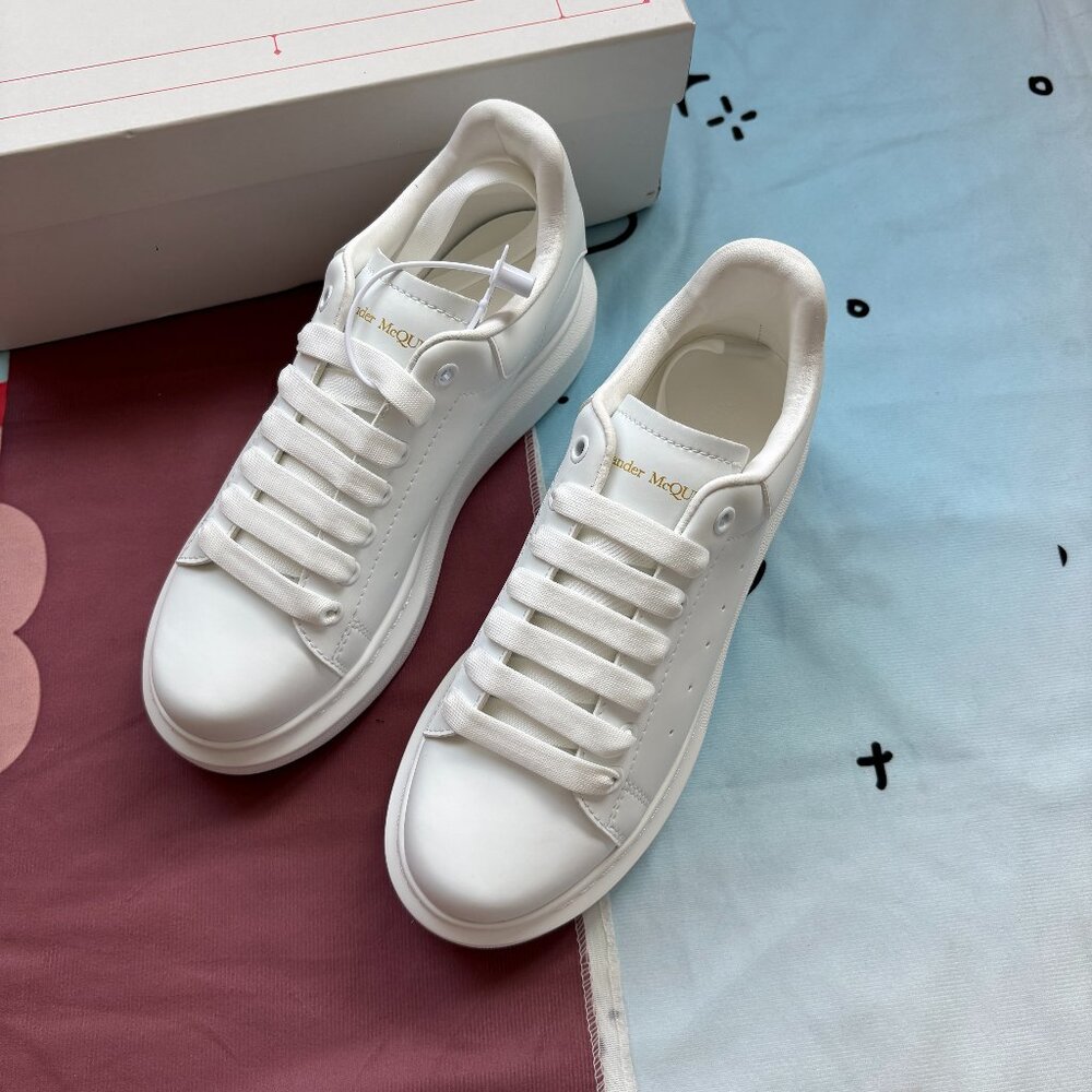 Alexander McQueen Oversized All White Platform Sneakers